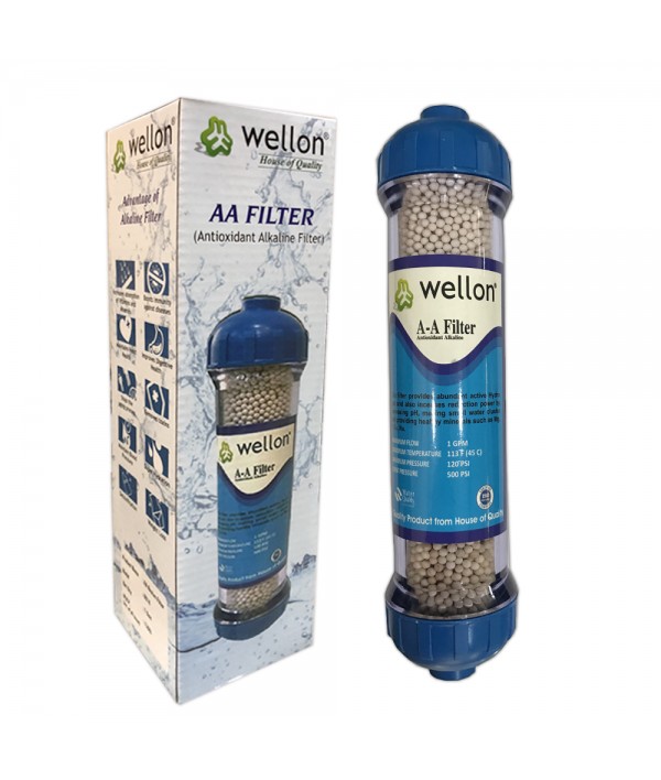 WELLON AntiOxidant Alkaline Filter 10 in 1 with pH Increase, Micro Clustering & ORP Reduction Suitable for All Types of Water purifiers.